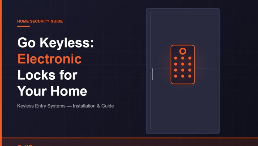 Electronic keyless entry system smart lock on residential door in Tempe AZ — CallOrange Locksmith