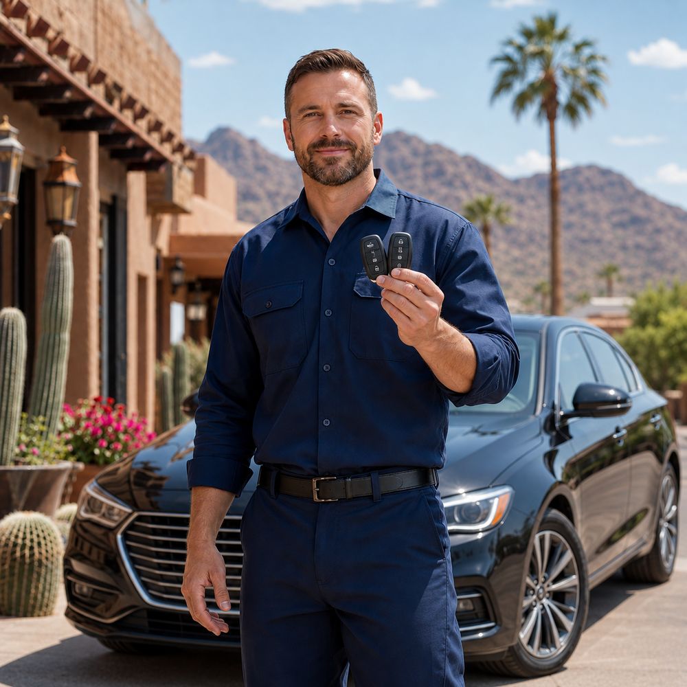 CallOrange.com locksmith installing a keypad deadbolt in Scottsdale, AZ