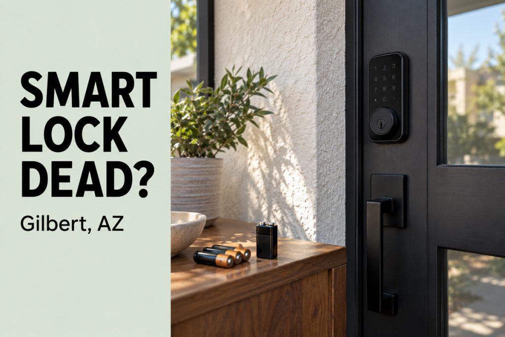 Smart lock lockout in Gilbert with dead keypad batteries
